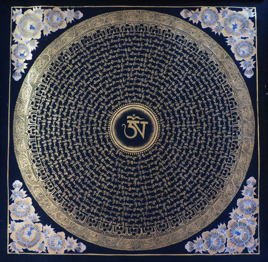 Tibetan Buddhism Thangka Painting: Om Mani Padme Hum Mantra Mandala Art Nepal free