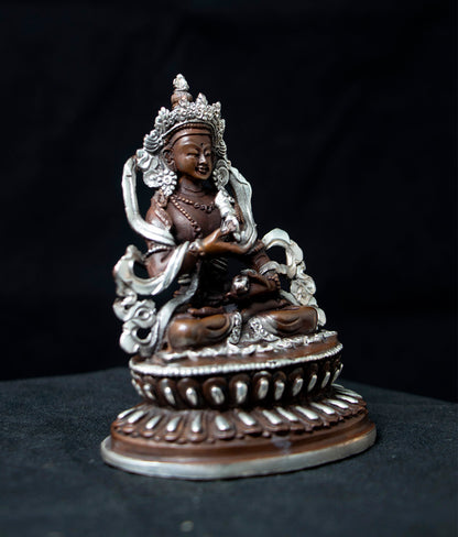 Tibetan Buddhism Lord Vajra Sattva Silver Oxide Copper Statue Sculpture Figure Nepal free
