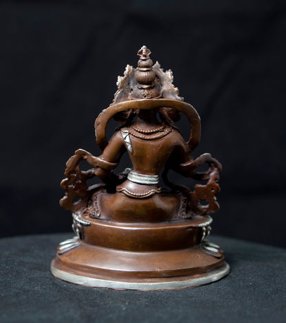Tibetan Buddhism Lord Vajra Sattva Silver Oxide Copper Statue Sculpture Figure Nepal free