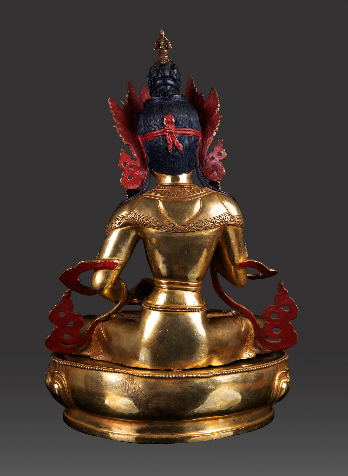 24K Gold Paint Face Lord Vajrasattva Gold Plated Pure Copper Rare Statue Sculpture Figure Nepal free 23