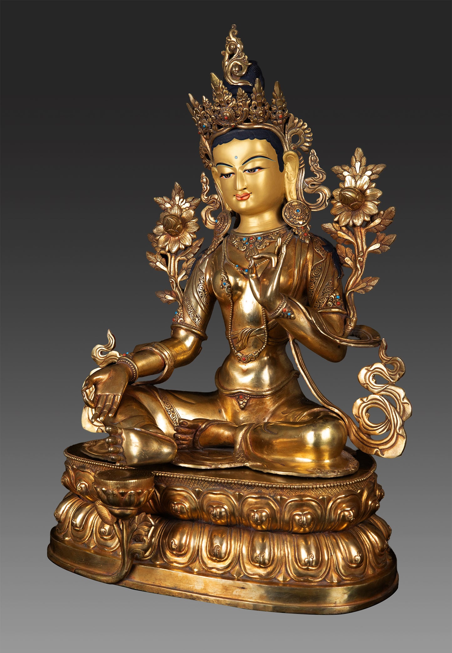 Unique Masterpiece Tibetan Buddhism Goddess Green Tara Rupa Pure Copper Fine Statue Sculpture Nepal free 29