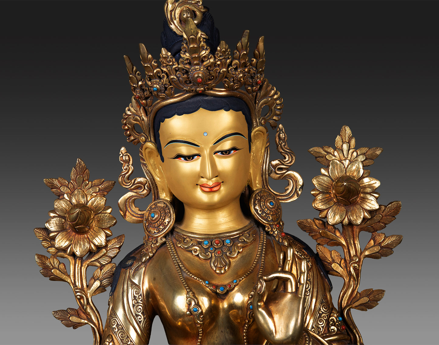 Unique Masterpiece Tibetan Buddhism Goddess Green Tara Rupa Pure Copper Fine Statue Sculpture Nepal free 29