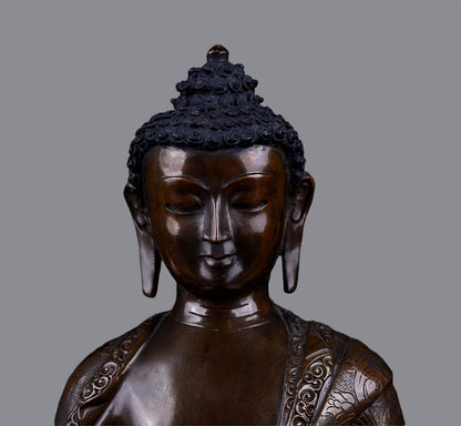 Tibetan Buddhism Lord Amitabha Buddha Pure Bronze Oxide Handmade Statue Sculpture Figure Nepal free