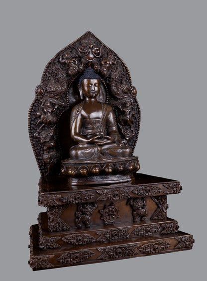 Tibetan Buddhism Lord Amitabha Buddha Pure Bronze Oxide Handmade Statue Sculpture Figure Nepal free