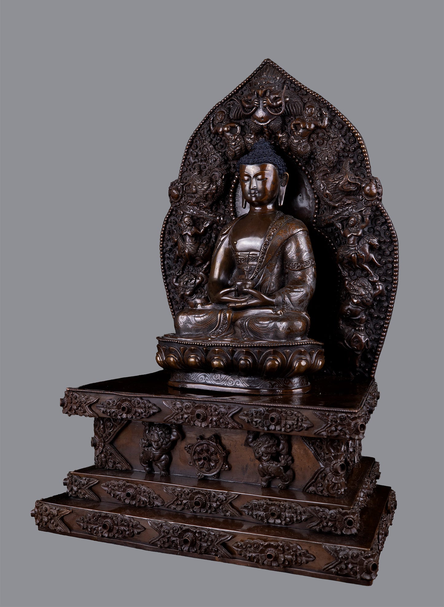 Tibetan Buddhism Lord Amitabha Buddha Pure Bronze Oxide Handmade Statue Sculpture Figure Nepal free