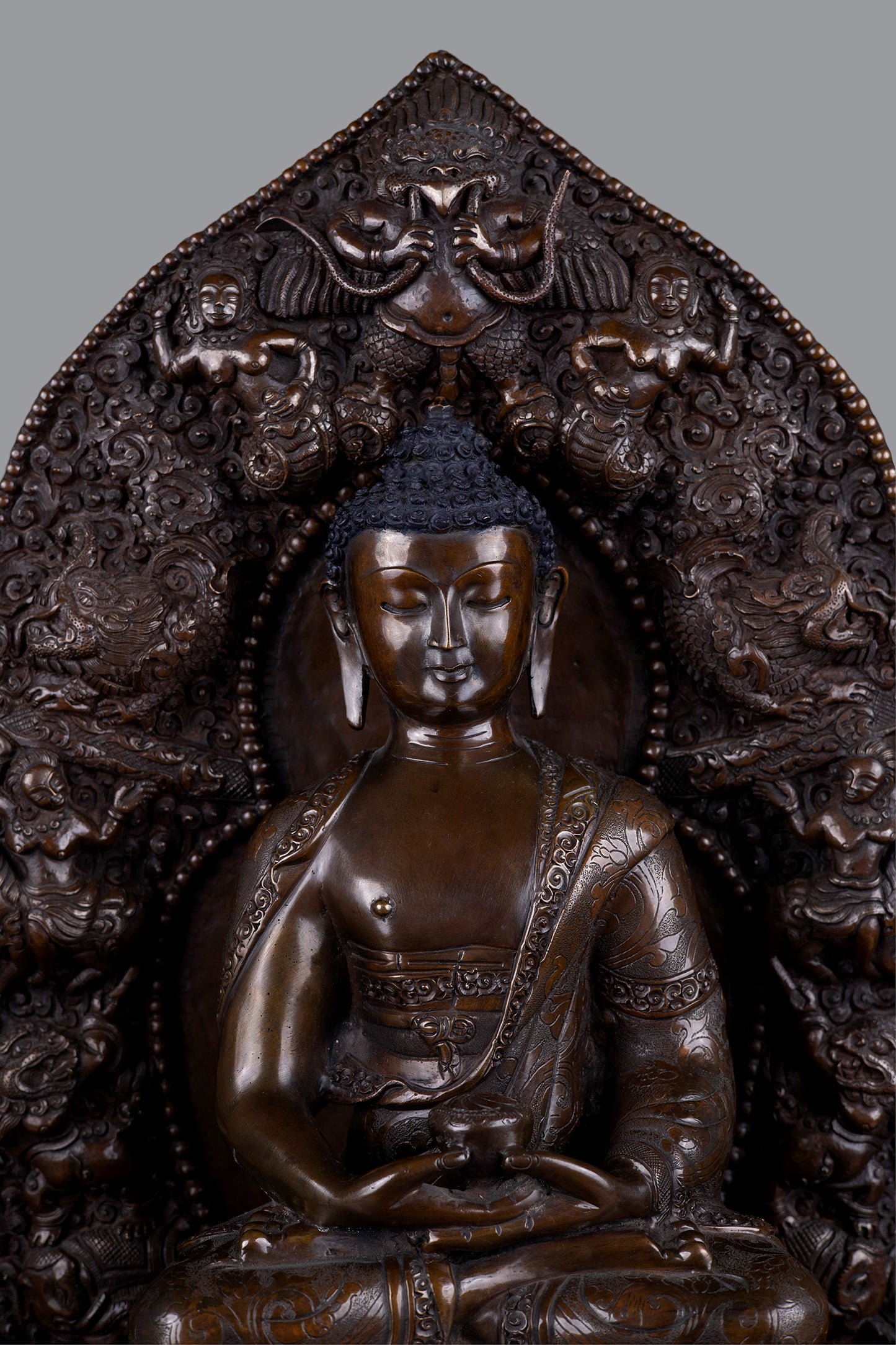 Tibetan Buddhism Lord Amitabha Buddha Pure Bronze Oxide Handmade Statue Sculpture Figure Nepal free