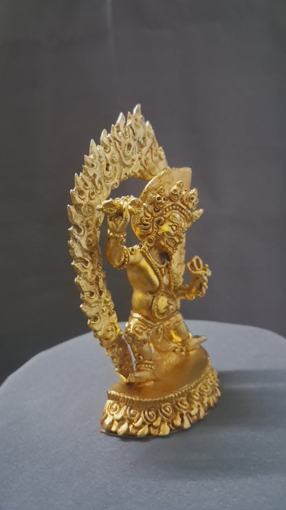 Tibetan Buddhism Protector God Vajrapani Copper Gold Plated Statue Sculpture Figure Nepal free
