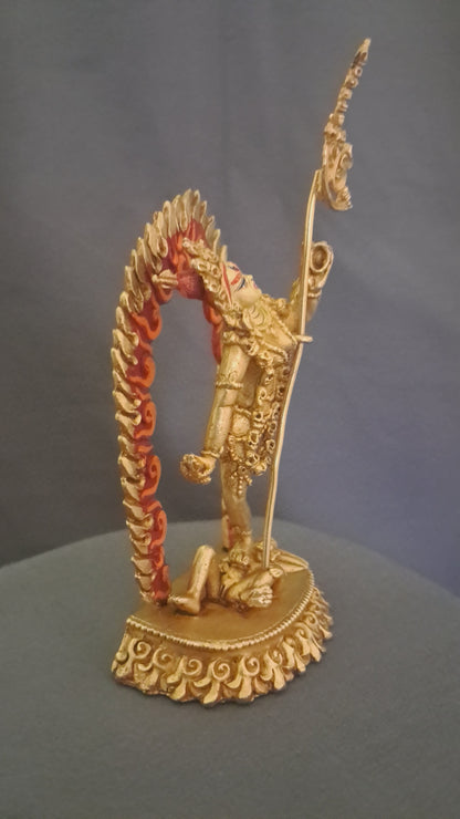 Gold Face Hand Painted Vajra Yogini Statue: Tibetan Buddhist Dakini Sculpture Figure Nepal free