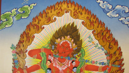 Tibetan Buddhism Wrathful Goddess Kurukulla Dakini Yogini Jogini Rig Jema Figure Gold Hand Painting Thangka Art free