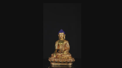 Tibetan Buddhism Gold Face Lord Shakyamuni Buddha Handmade Copper Statue Sculpture Figure Nepal free