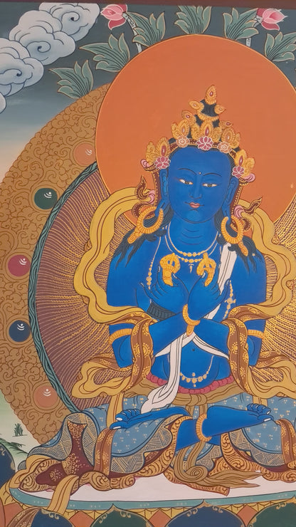 Tibetan Buddhism Bodhisattva Lord Vajradhara Dorje Chang Hand Painting Thangka Art Nepal free