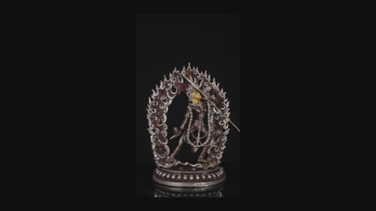 Tibetan Buddhism Wrathful Goddess Gold Face Vajra Yogini Khadga Jogini Dakini Dorje Naljorma Silver Oxide Copper Statue Sculpture Figure Nepal free
