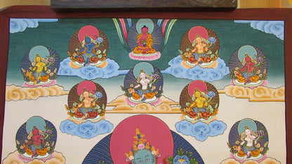 Tibetan Buddhism Goddess Green Tara Rupa Dolma with 21 Tara Lama Hand Painting Thangka Figure Nepal free