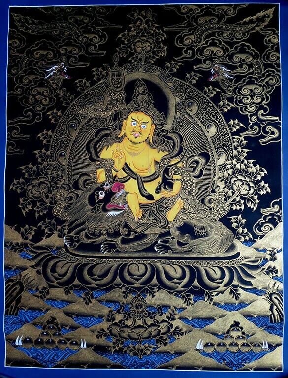 Tibetan Buddhism Wealth God Jambhala Zambala Namtose Fine Hand Painting Thangka Nepal