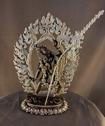 Tibetan Buddhism Vajrayogini Dakini Jogini Silver Oxide 6" Copper Statue Figure Nepal