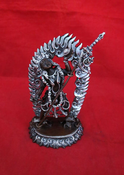 Tibetan Buddhism Goddess Vajrayogini Dakini Silver Oxide 3.6" Copper Statue Figure Nepal