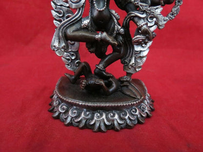 Tibetan Buddhism Goddess Kurukulla Dakini Jogini Silver Oxide Copper Statue Nepal