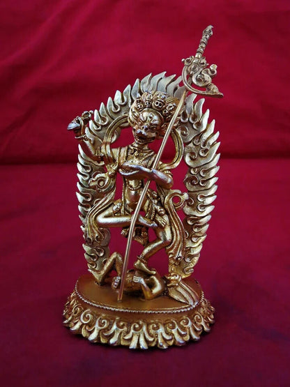 Tibetan Buddhism Set of 5 Yogini Dakini Gold Plated Fine Copper Statue Figure Nepal