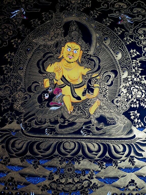 Tibetan Buddhism Wealth God Jambhala Zambala Namtose Fine Hand Painting Thangka Nepal