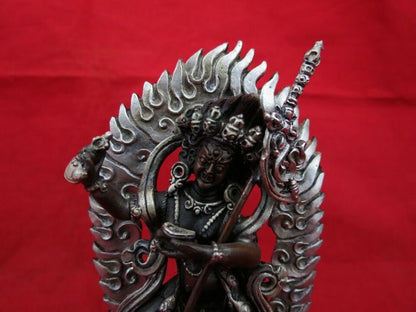 Tibetan Buddhism Vajravarahi Dakini Jogini Silver Oxide Copper Statue Figure Nepal