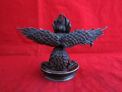 Hinduism Buddhism Copper Oxide Silver Plated Garuda Bantej Eagle Statue Figure Nepal