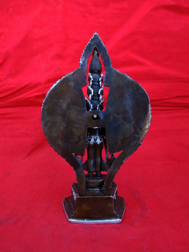 Buddhism Thousand Arms Sahasrabhuja Lokeshwor Avalokitesvara Copper Statue Figure Nepal