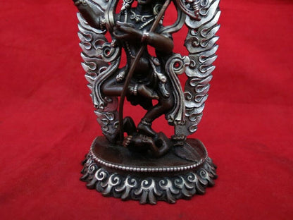 Tibetan Buddhism Vajravarahi Dakini Jogini Silver Oxide Copper Statue Figure Nepal