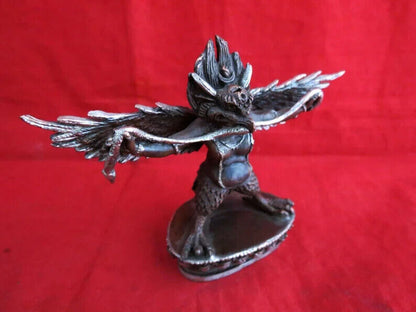 Hinduism Buddhism Copper Oxide Silver Plated Garuda Bantej Eagle Statue Figure Nepal