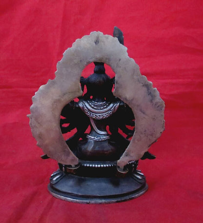 Buddhism Goddess Chandi Dakini Silver Oxide Fine Copper Handmade Statue Figure Nepal